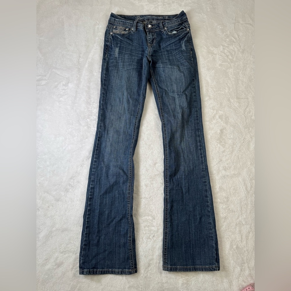 Grace In LA Distressed Blue Jeans‎ Size 3